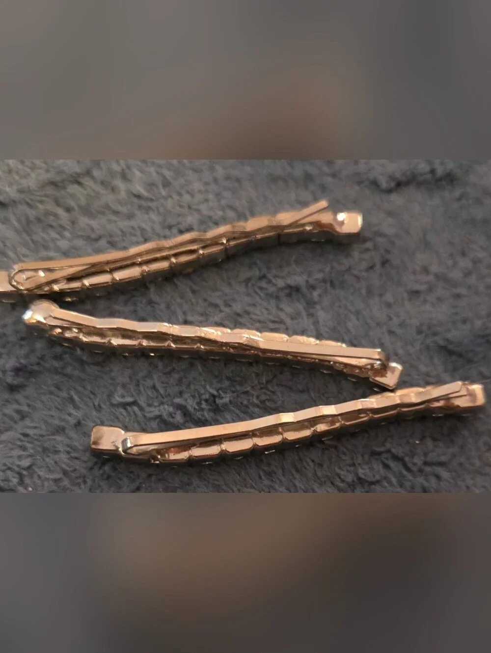 Vintage Silver-Tone Crystal Hair Pins